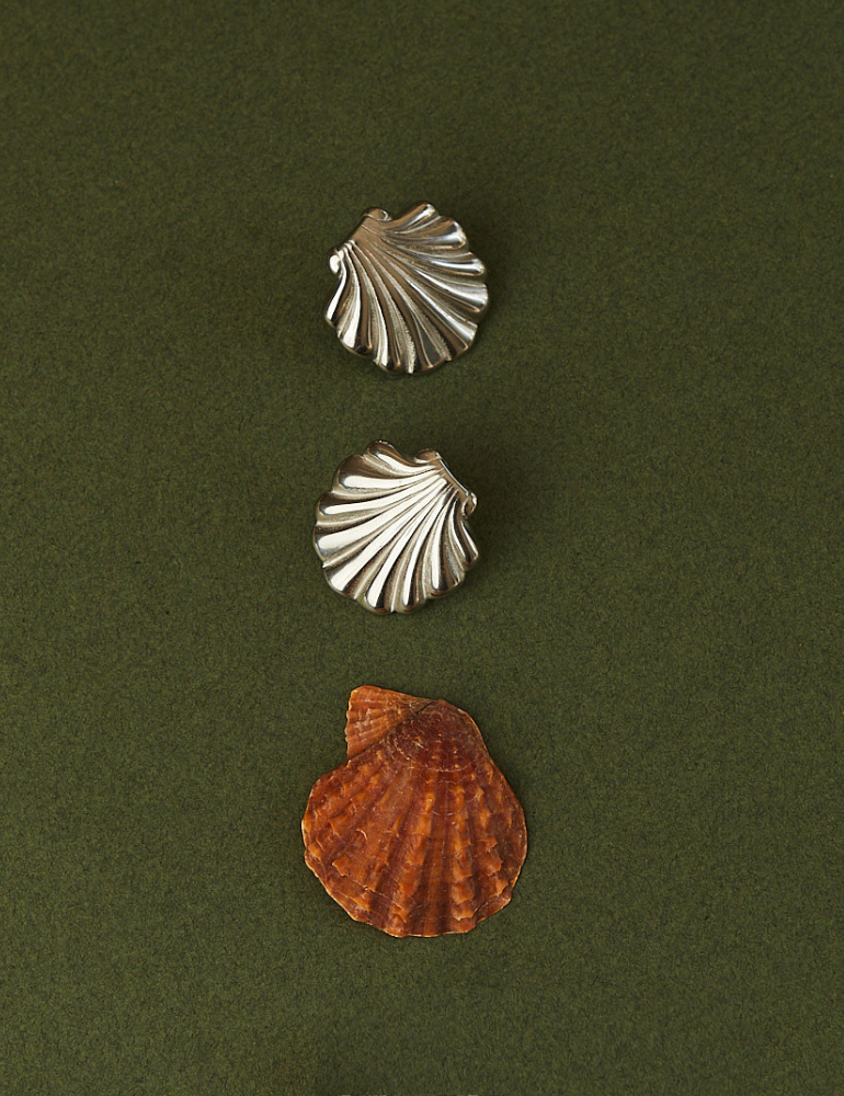 Ibiza Earrings - Sea Shell Stud Earrings Silver