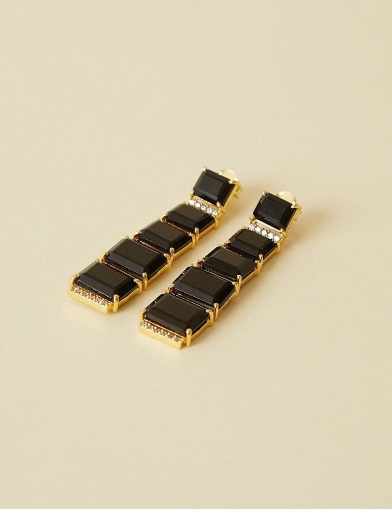 Cascade Earrings - Black Onyx