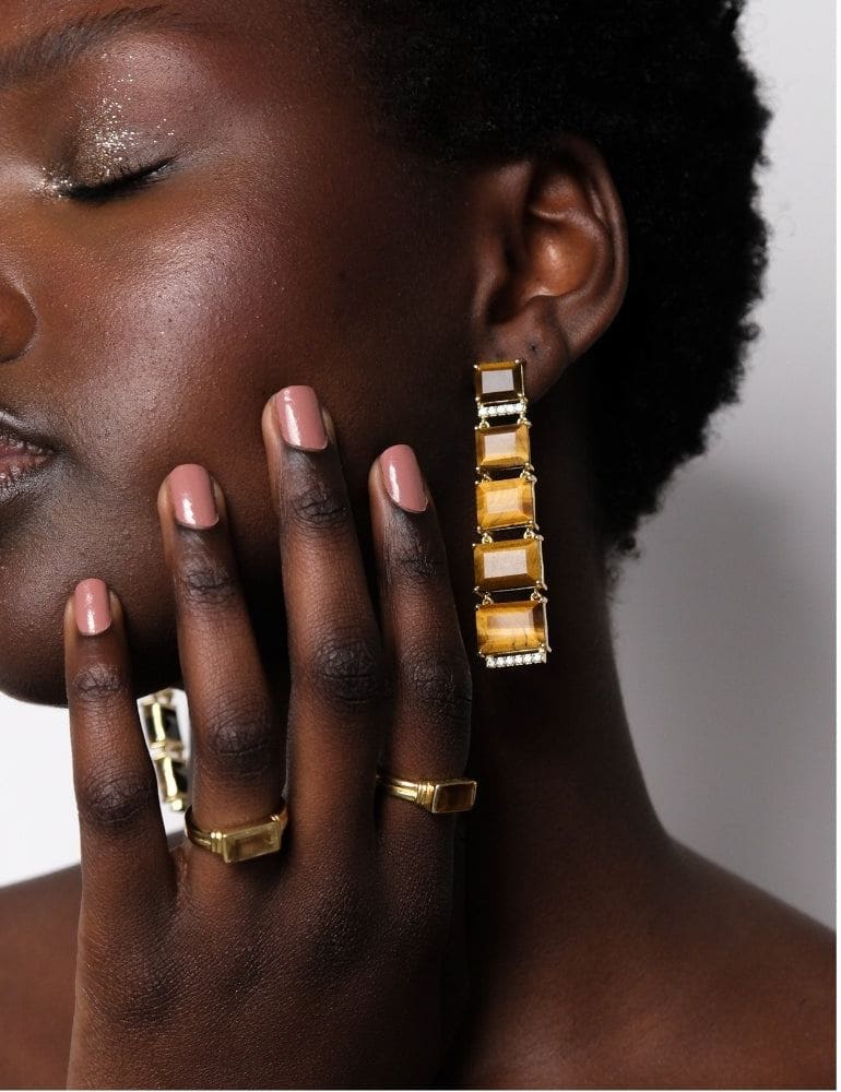Cascade Earrings - Tiger Eye