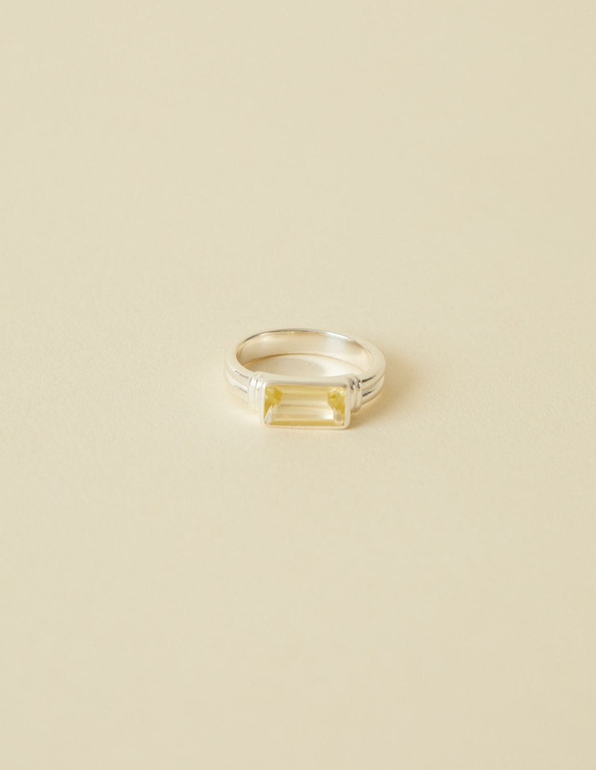 Gemstone Stacking Ring Lemon Quartz - Silver