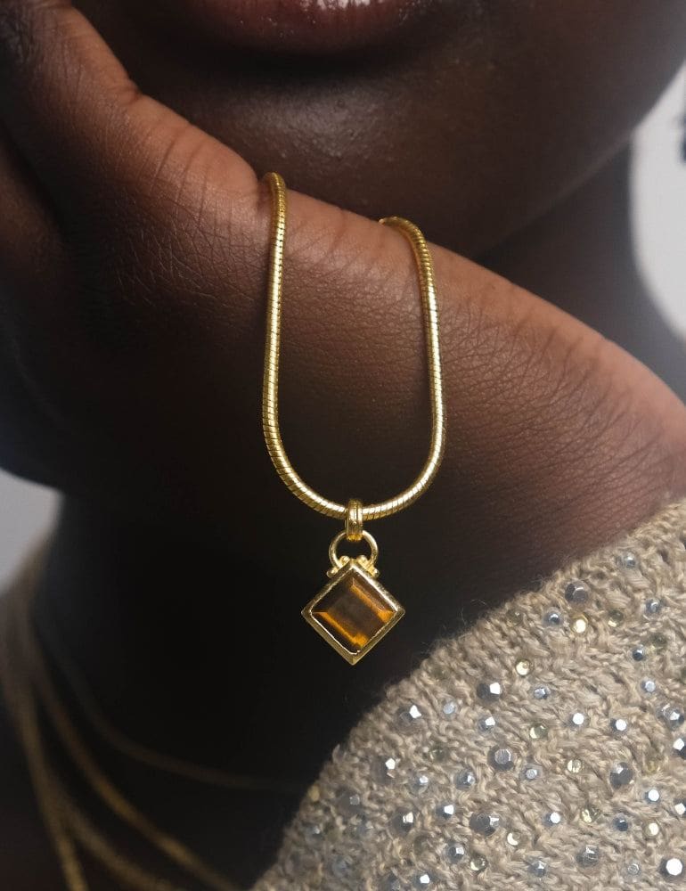The Tiger Eye Pendant Layering Necklace